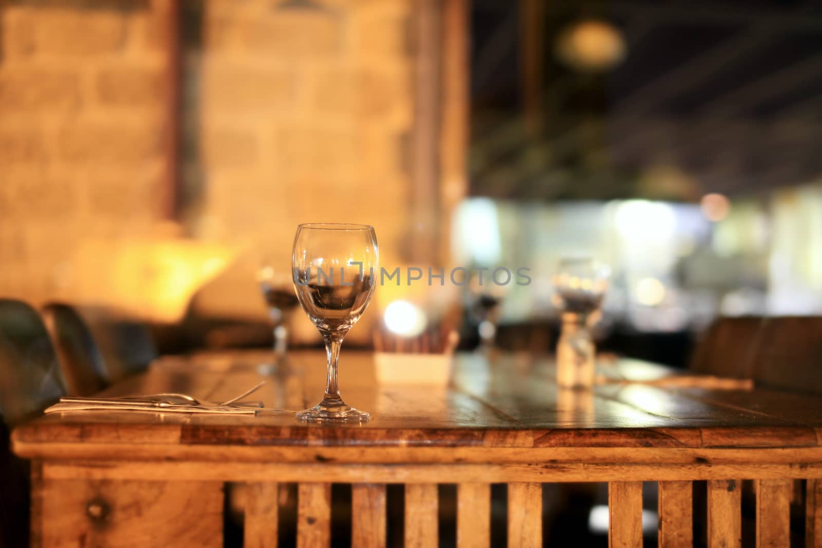 restaurant, standing on a glass table