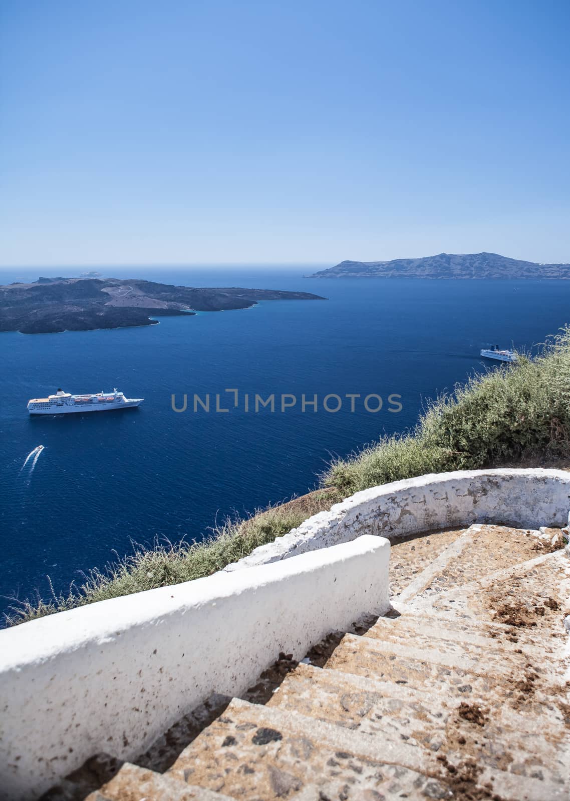 streets hills to the coast  of Santorini by MegaArt