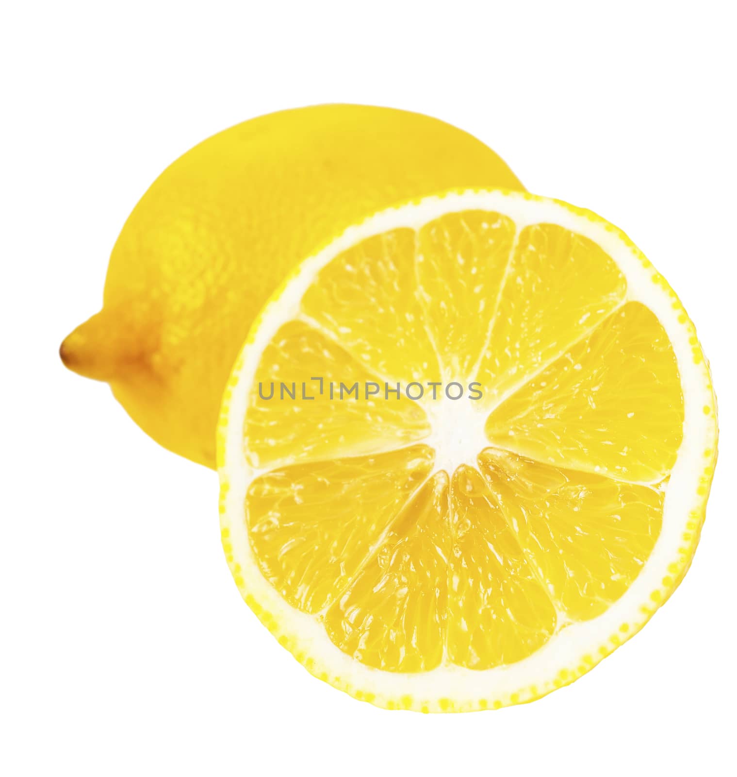 ripe whole lemon and half by MegaArt