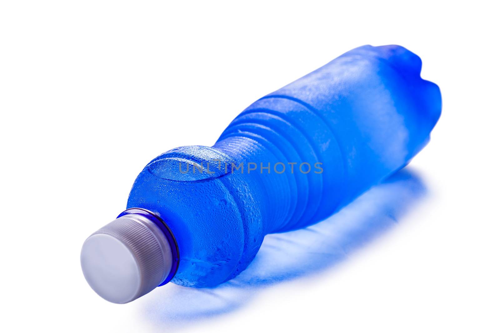 plastic bottle of water on a white background isolated