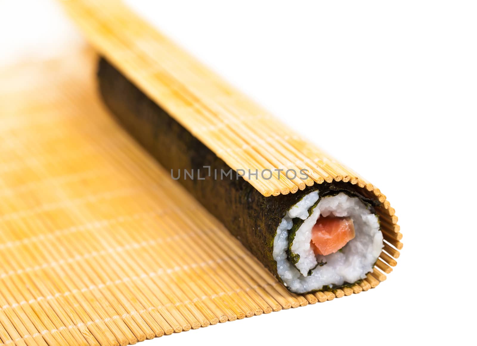 roll with salmon closeup  by MegaArt