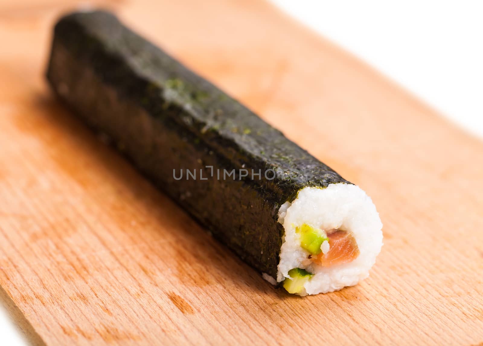 fresh sushi roll closeup by MegaArt