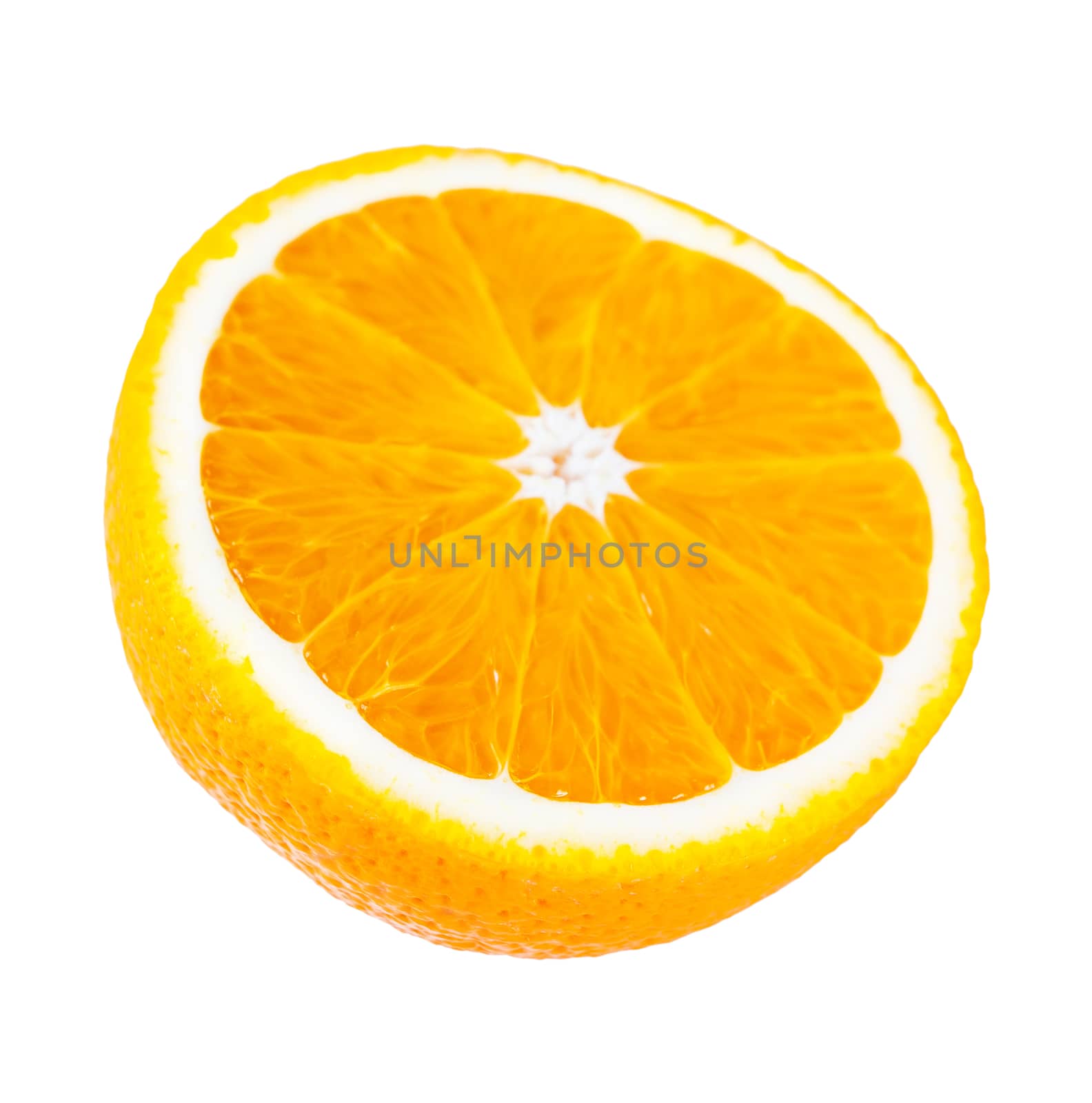 part of orange on a white isolated background