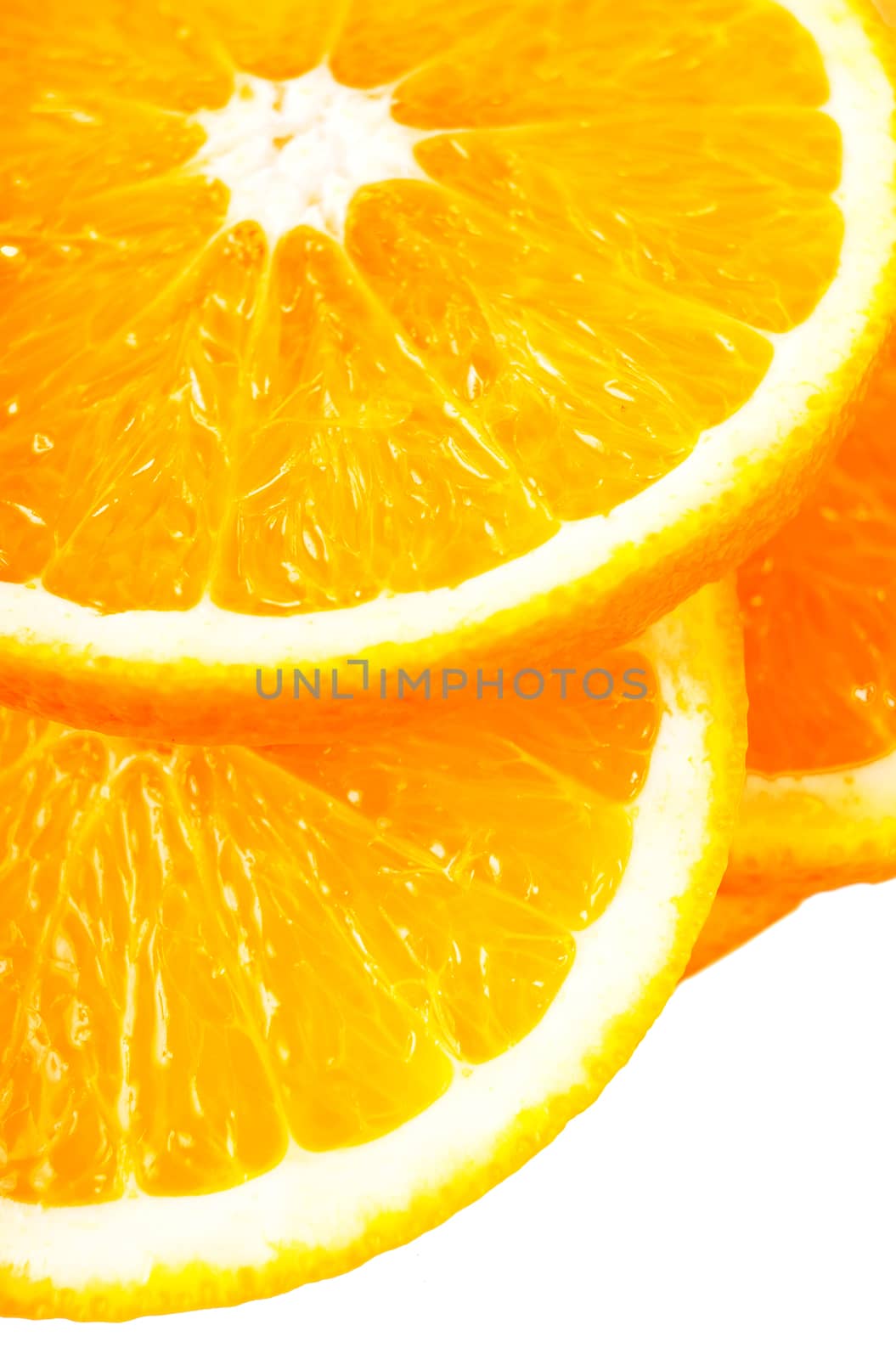 Ripe juicy orange slices closeup
