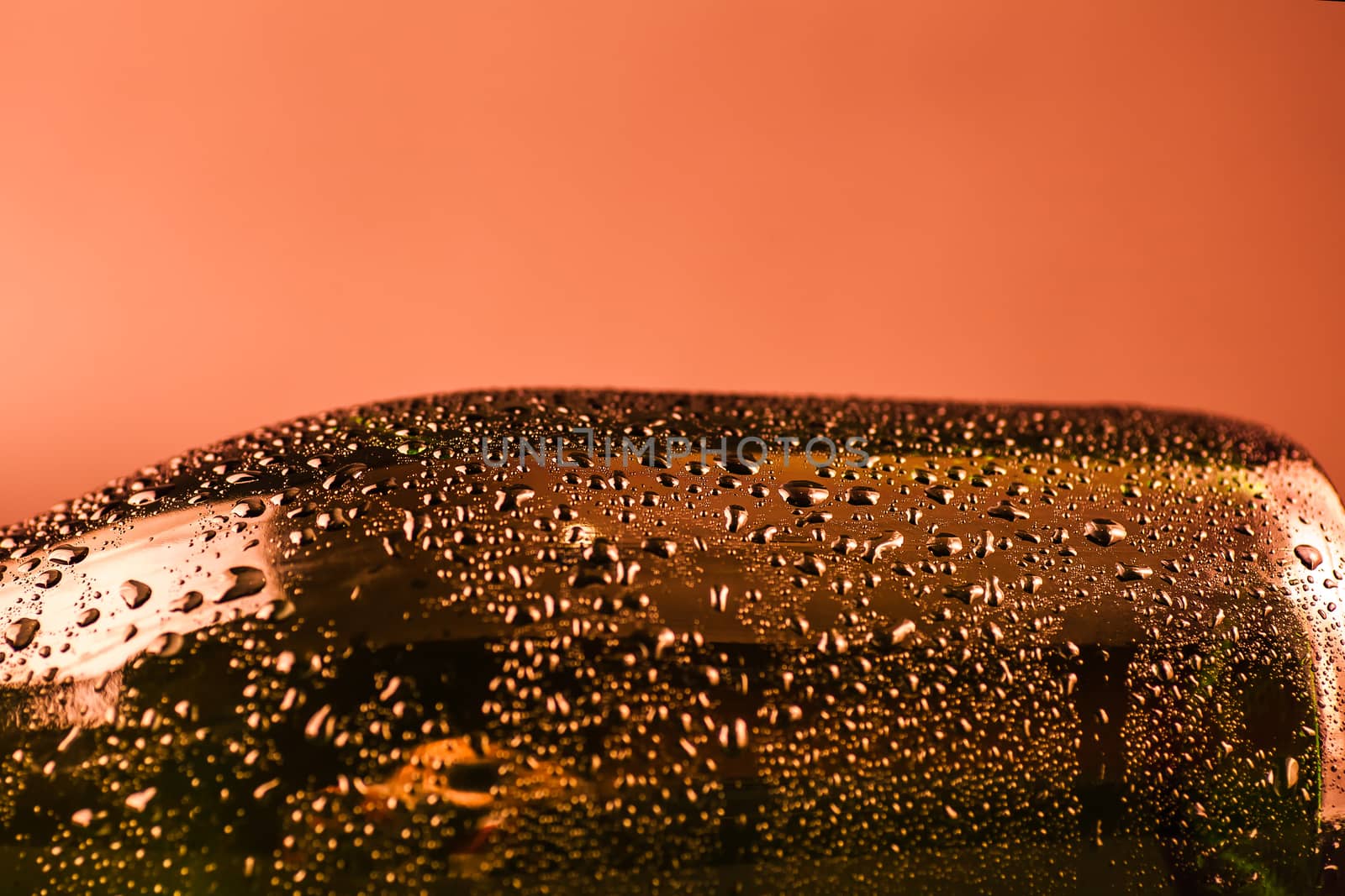 bottle of champagne close-up on a dark background