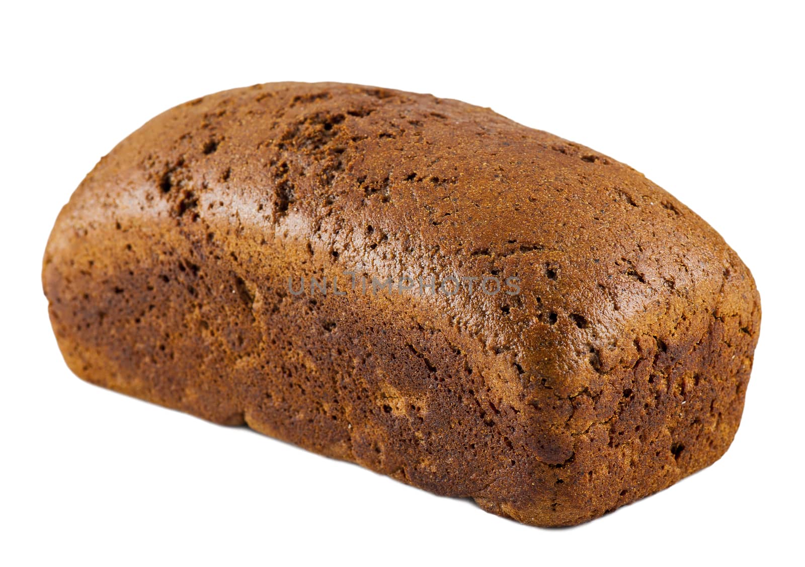 fresh brown bread isolated on a white background