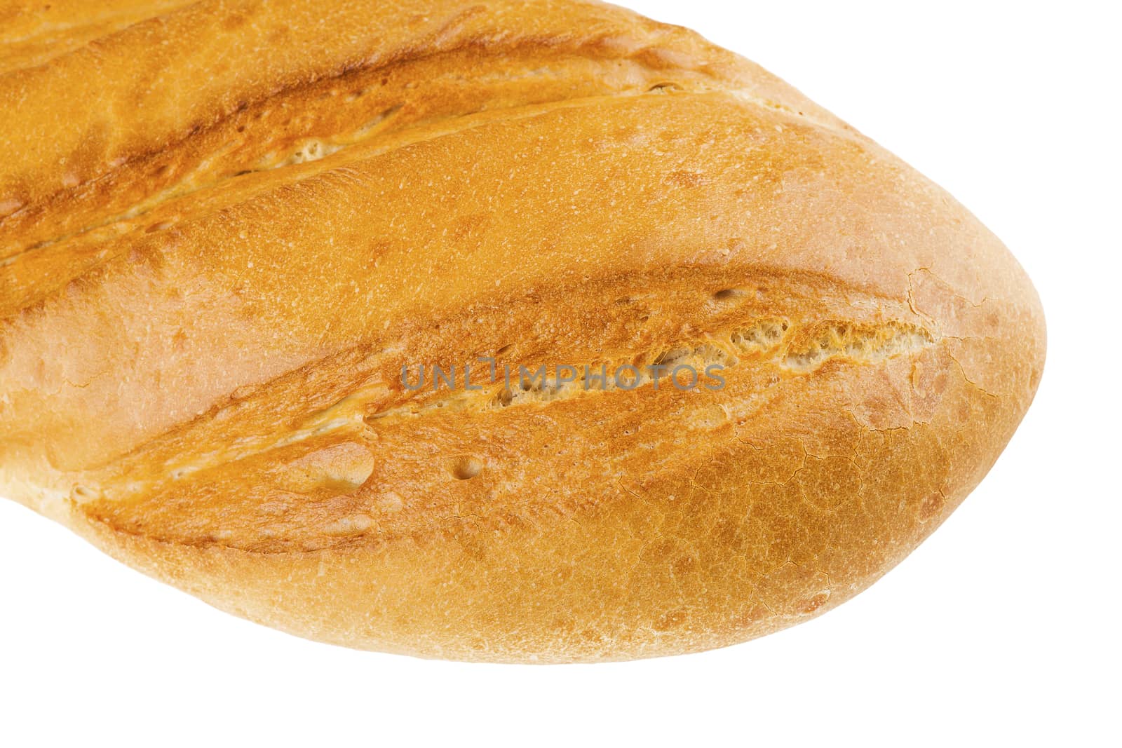 white bread close-up isolated on white background