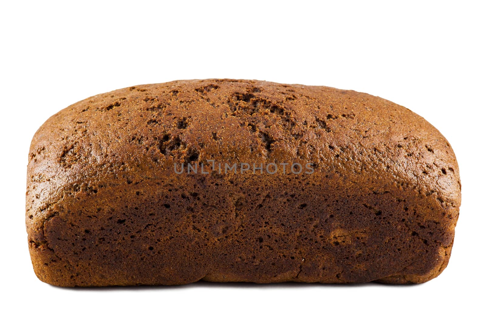 fresh black bread isolated on a white background