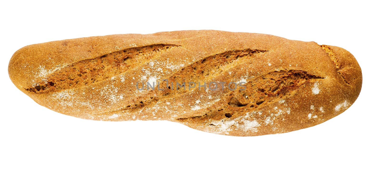 black long loaf on a white background isolated