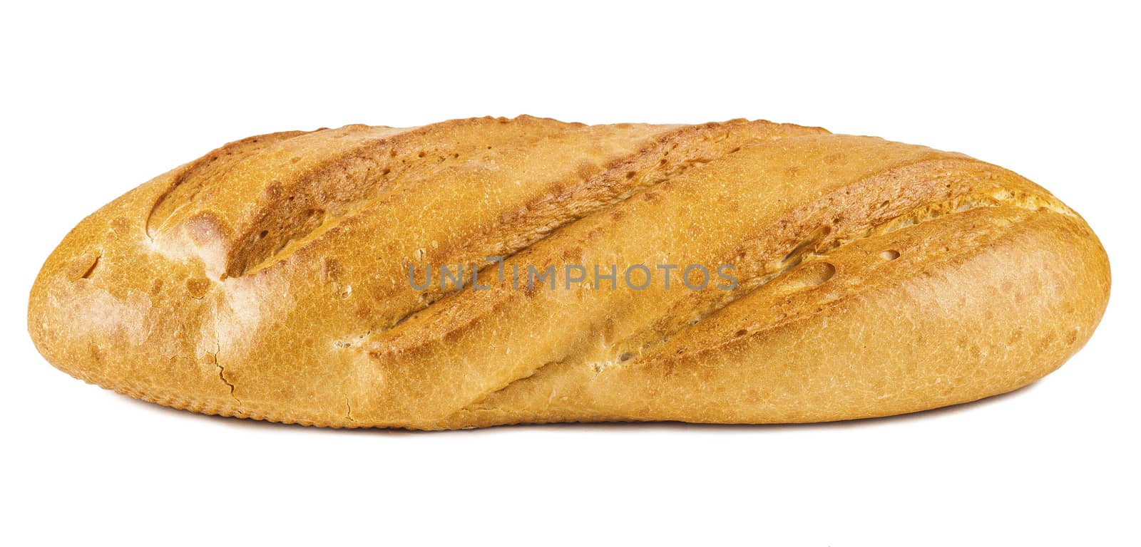 white loaf of bread isolated on white background