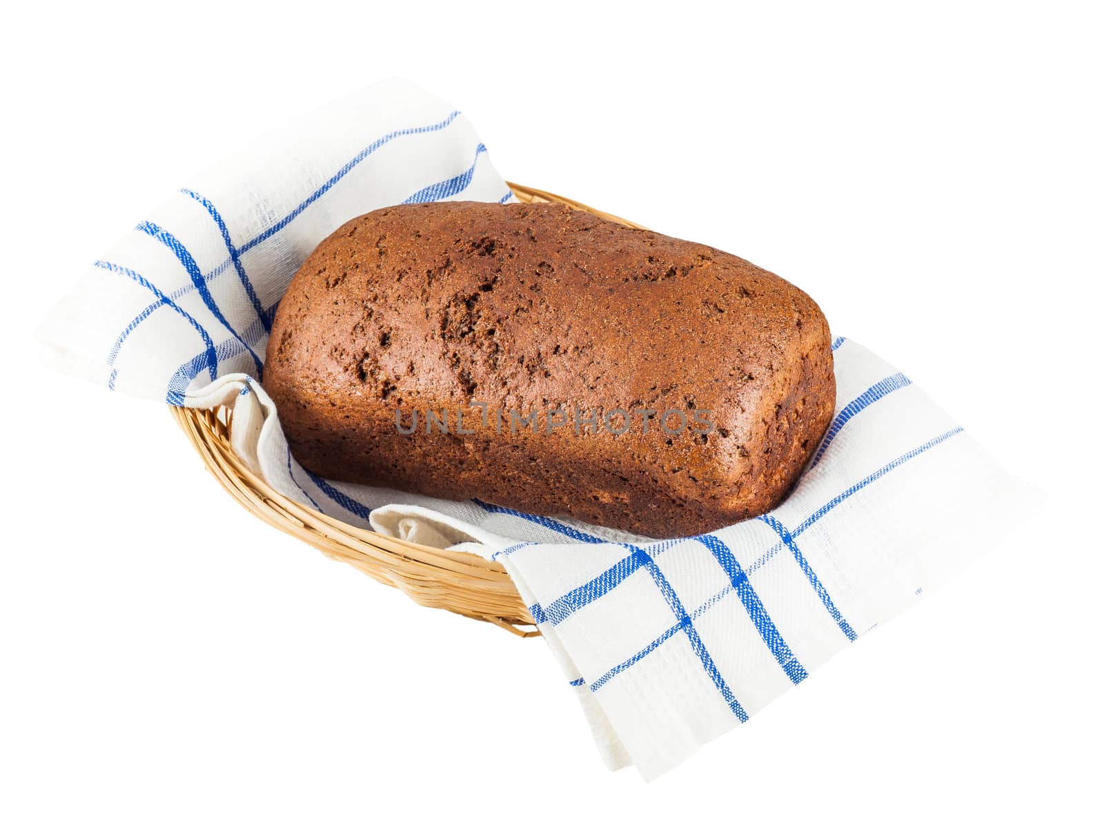 bread in a basket on a white background isolated