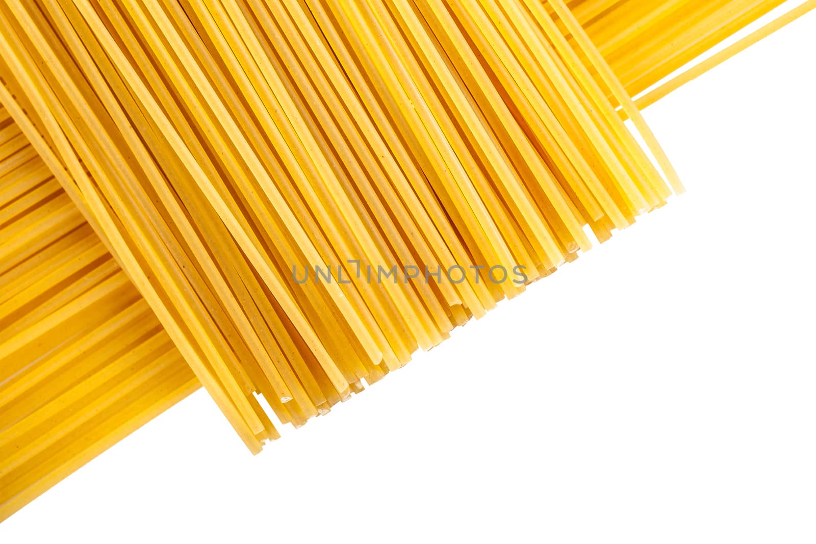 pasta lined up in a row on a white background
