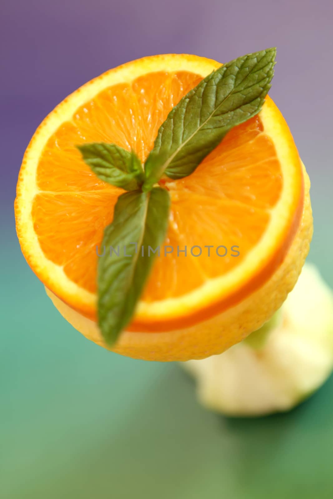 orange leaves with a colorful background