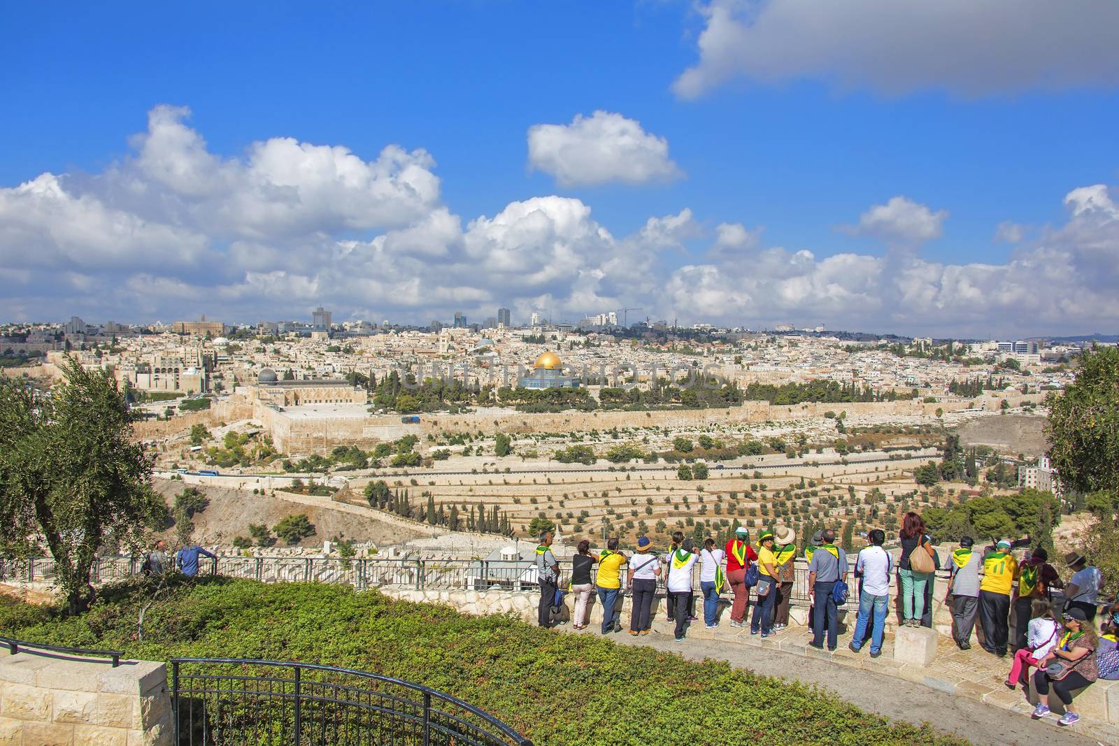 panorama of the old city of jerusalem. 20 september 2014 Jerusalem.