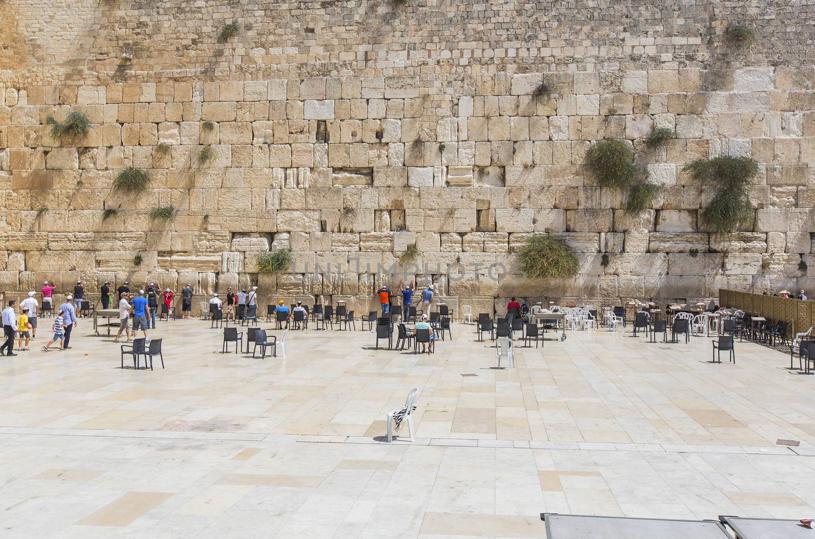 Wailing Wall prayer place of the old city jerusalem. 20 september 2014 Jerusalem.