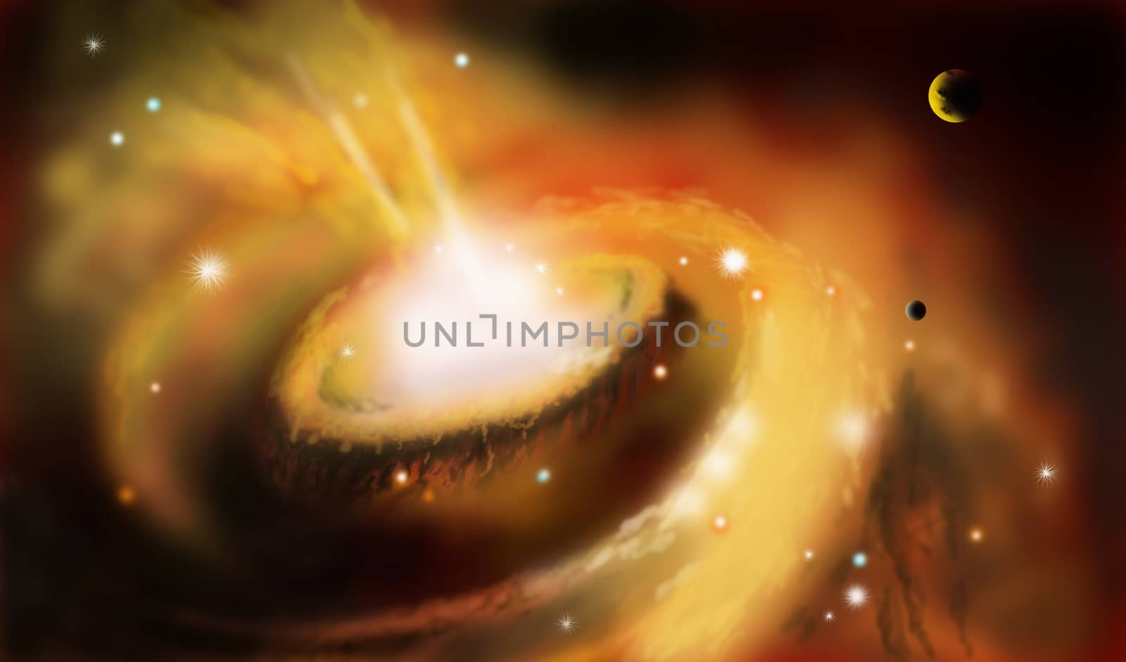 abstract illustration of a galaxy in color