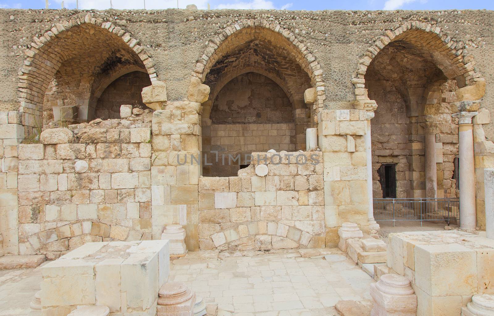  entrance to the ancient ruins of the Roman baths