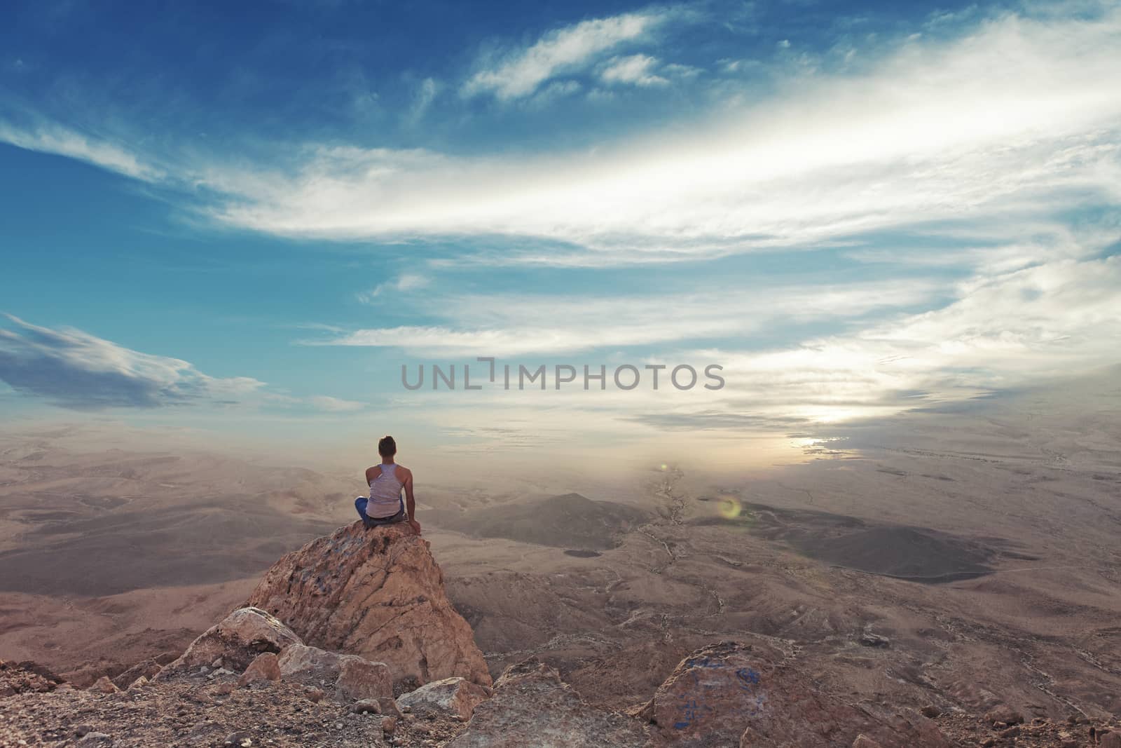 girl enjoying the views from the canyon  by MegaArt