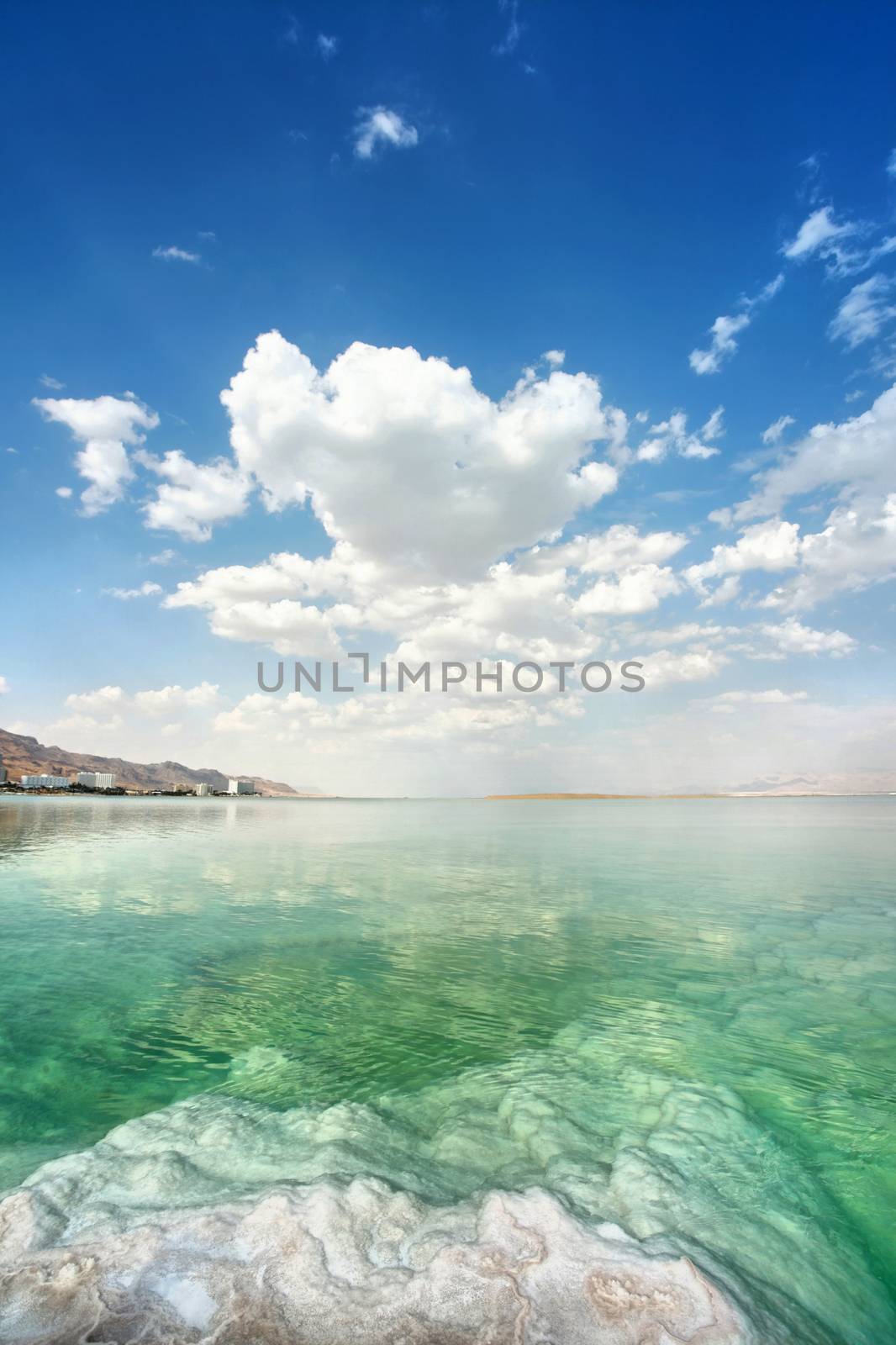 Dead Sea landscape on a summer day