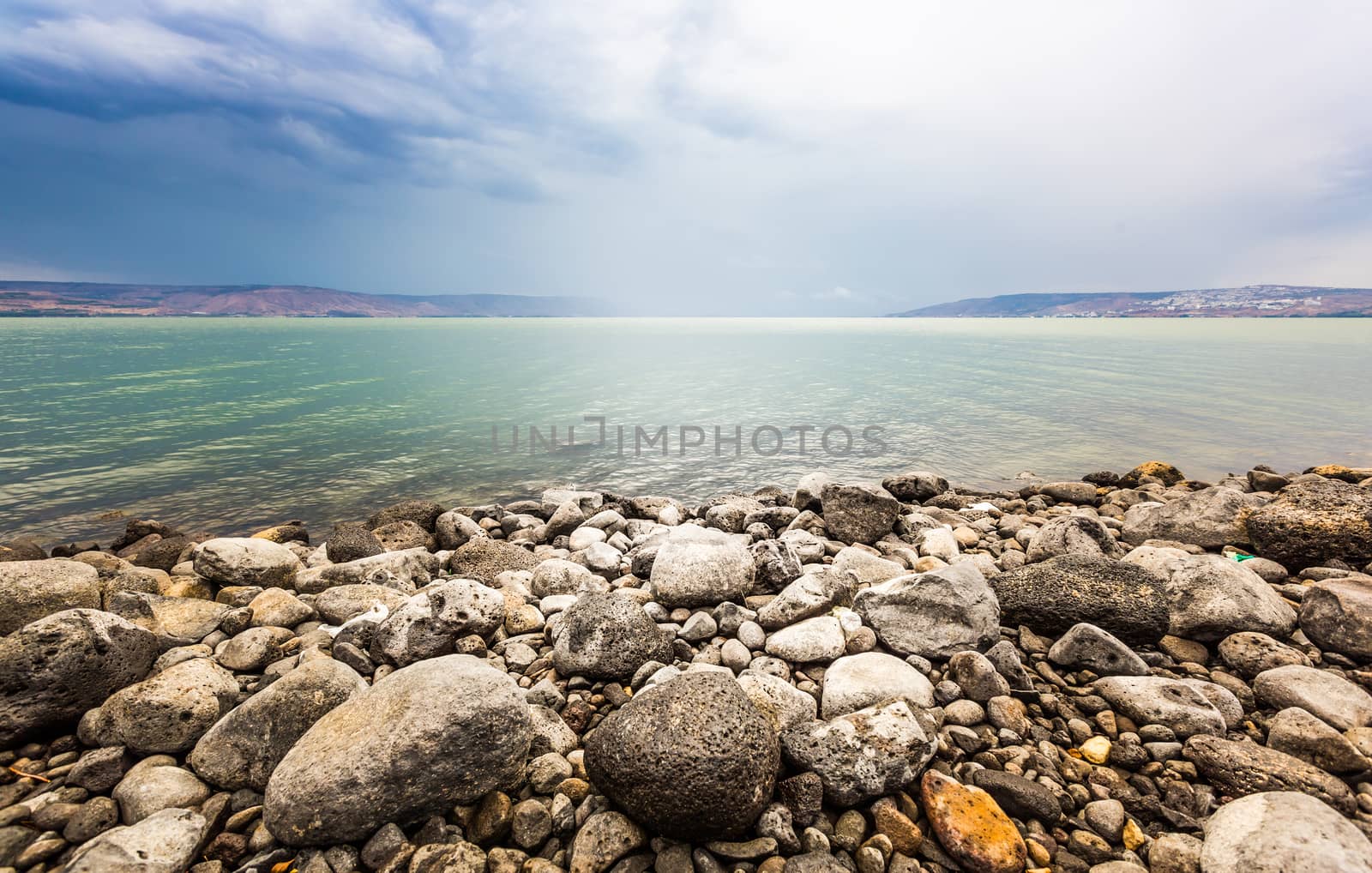 Sea of Galilee landscape in summer day