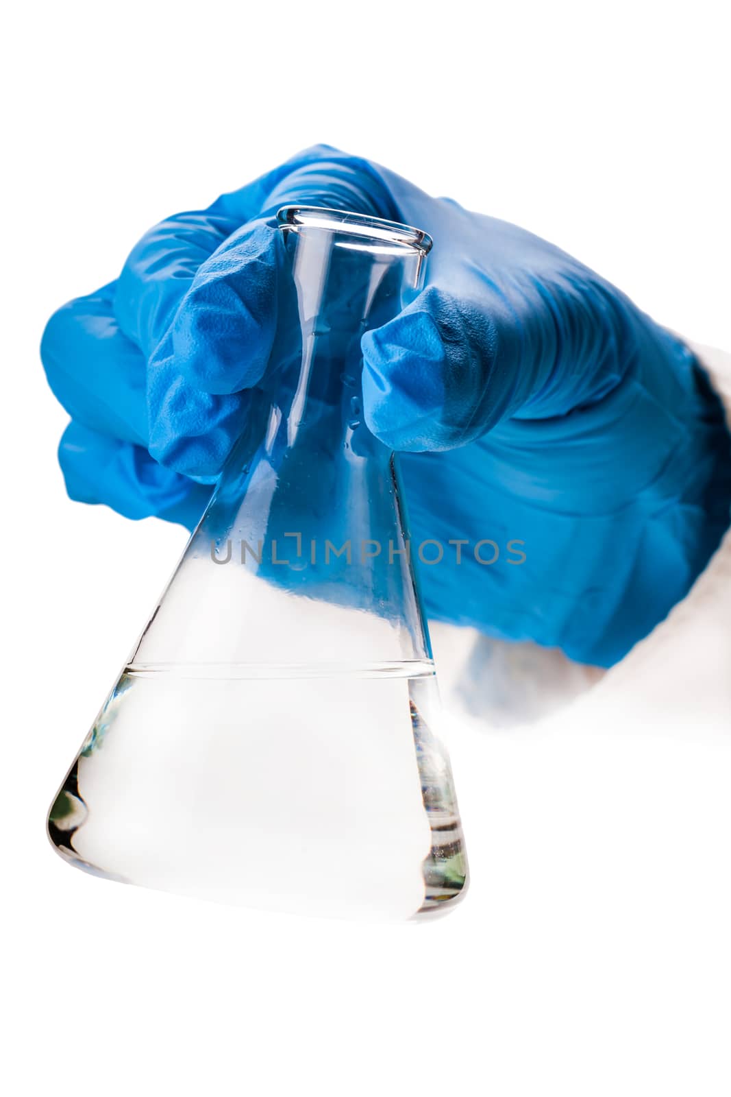 bulb in hand on white background isolated