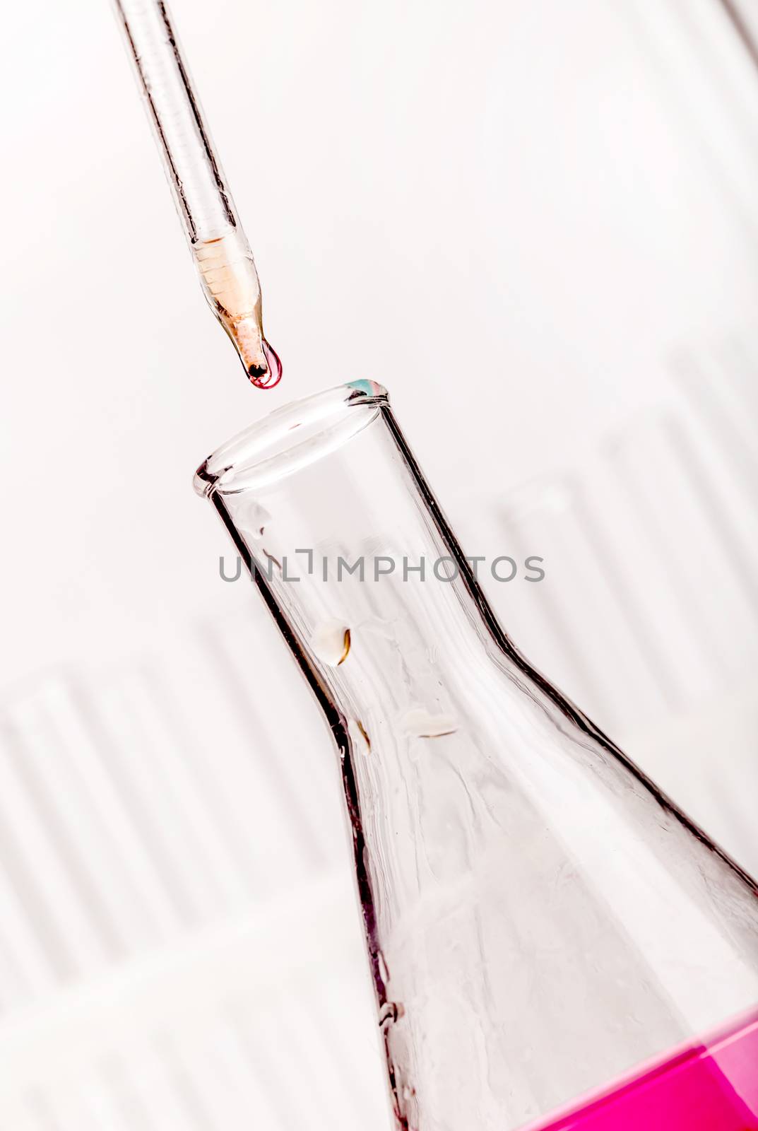 drop of chemical agent on a light background