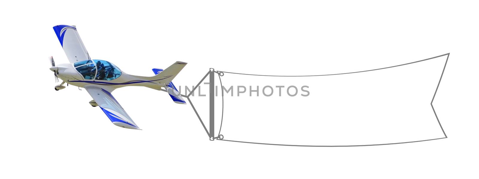 airplane with a clean place inscription space on an isolated background