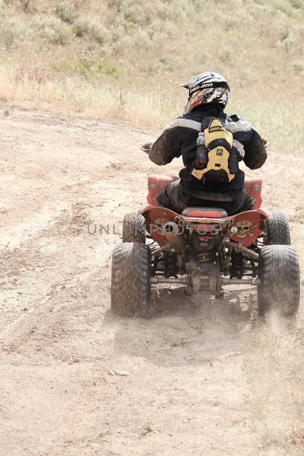 Off-road motorcycling summer day