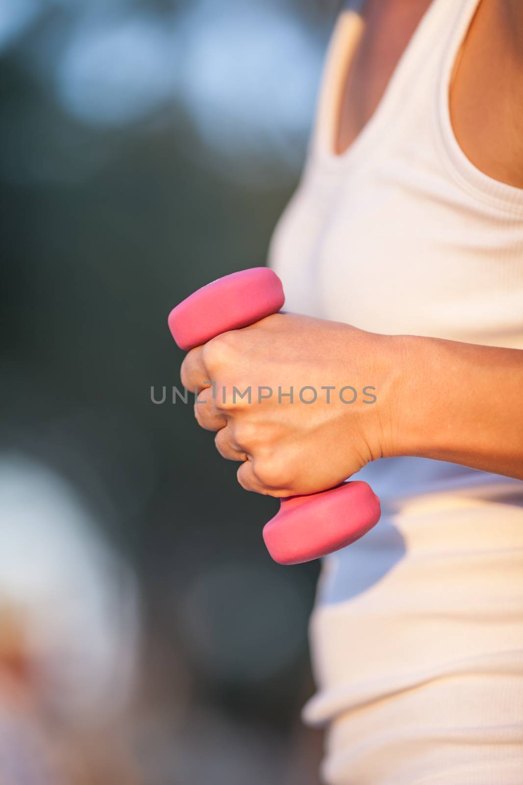 with dumbbells in hand, a healthy lifestyle
