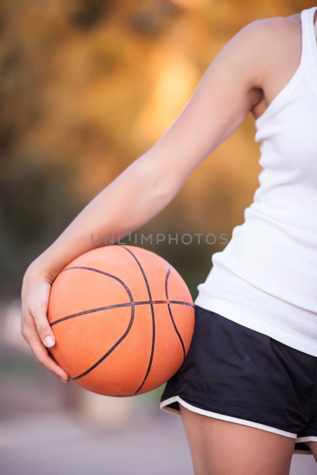 girl with a basketball ball by MegaArt