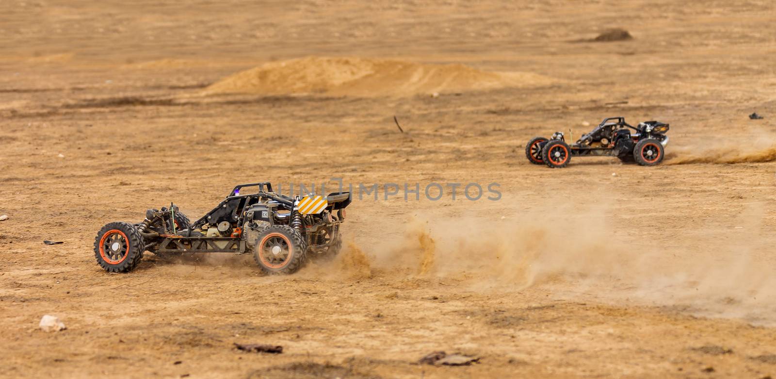 RC buggy in the desert, summer day