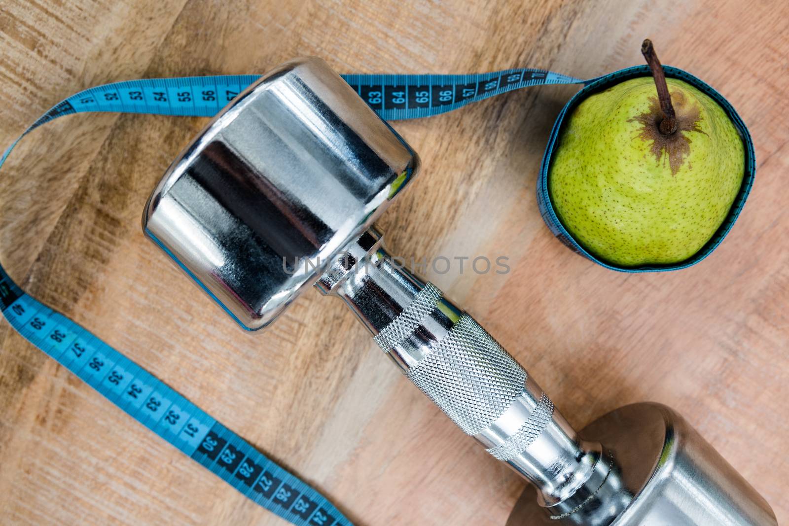 Ingredients for a healthy lifestyle on wooden table