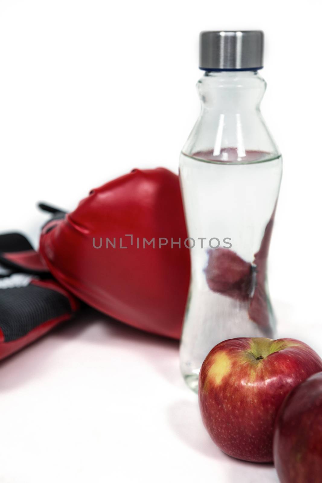 Ingredients for a healthy lifestyle on white background