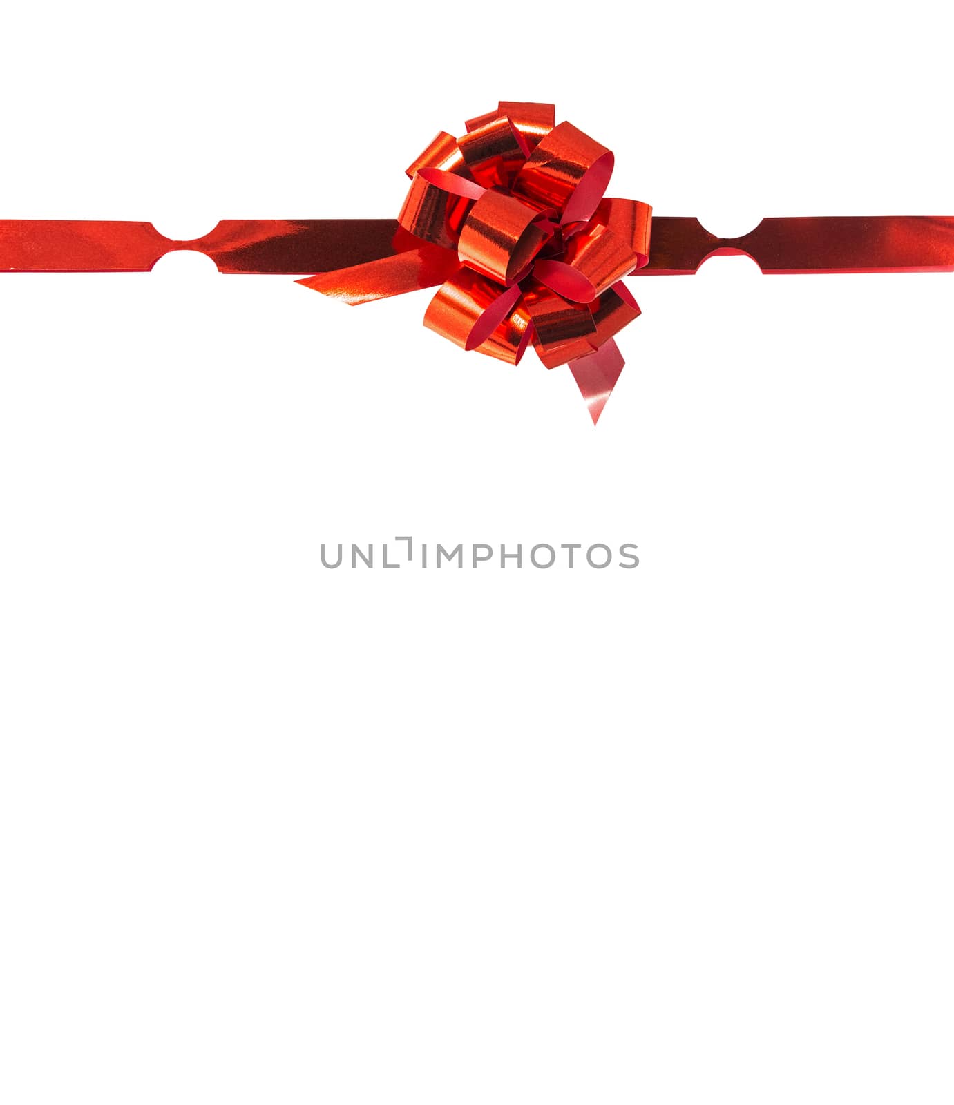 red gift ribbon bow isolated on white