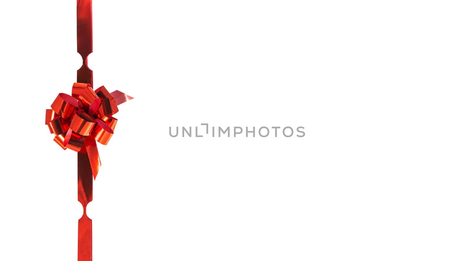 red gift ribbon bow isolated on white