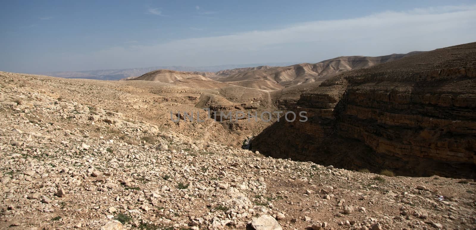 travel at spring in judean desert for hermits caves and monk monastery