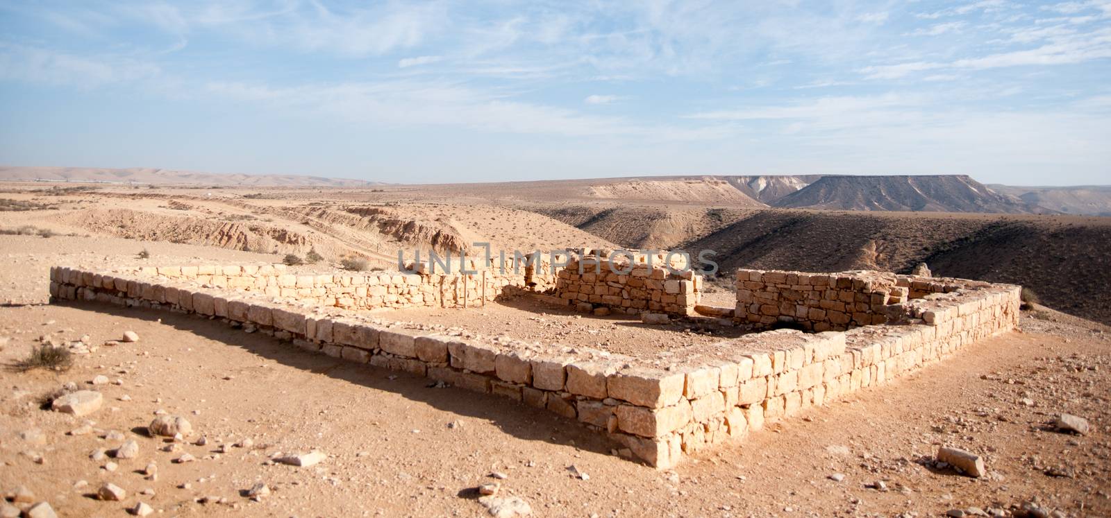 Ancient ruins in Negev Desert by javax