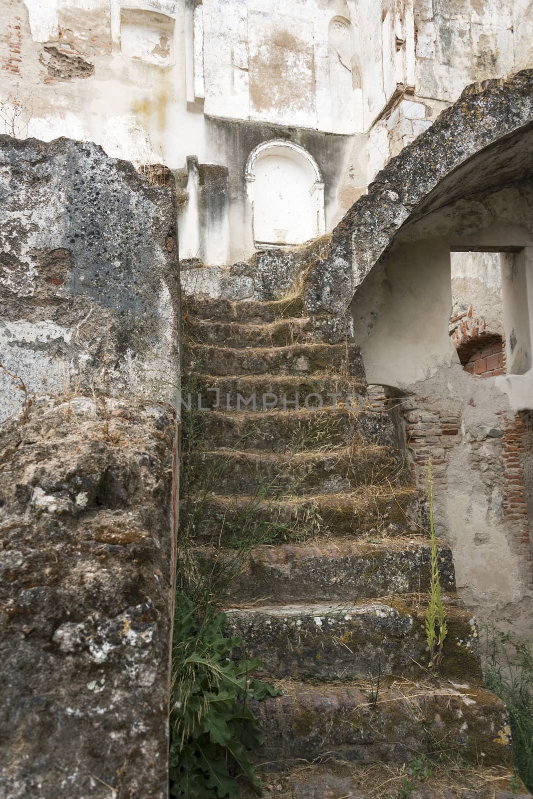 staircase from old ruine from Moura castle in Portugal
