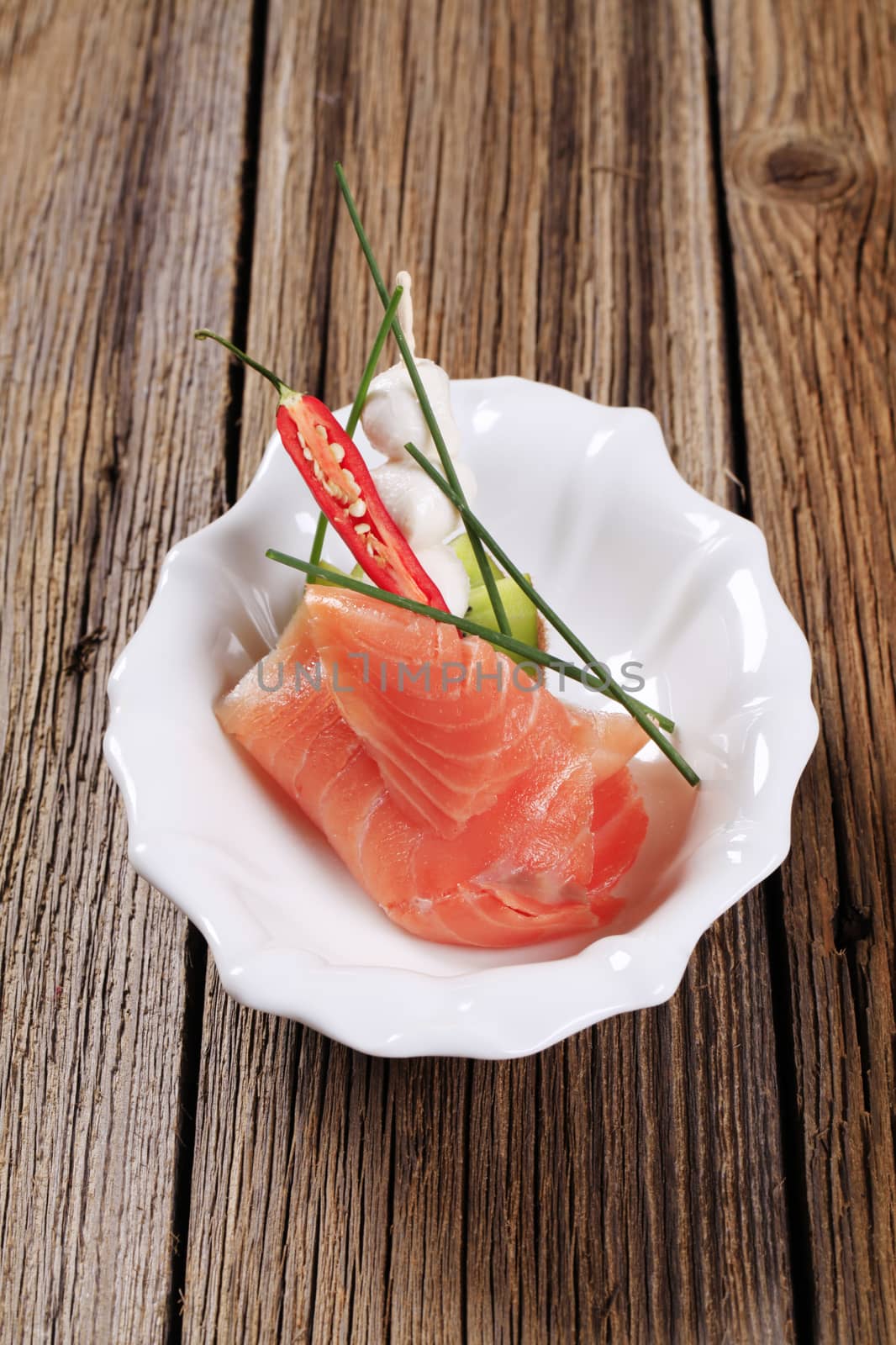 Salmon appetizer by Digifoodstock