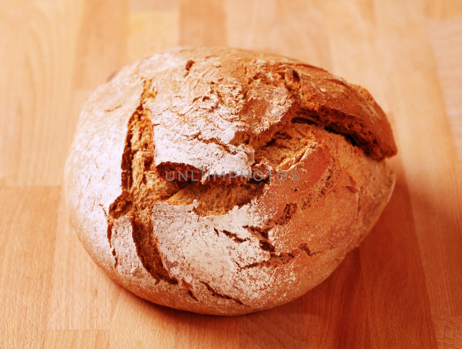 Loaf of fresh crusty bread 