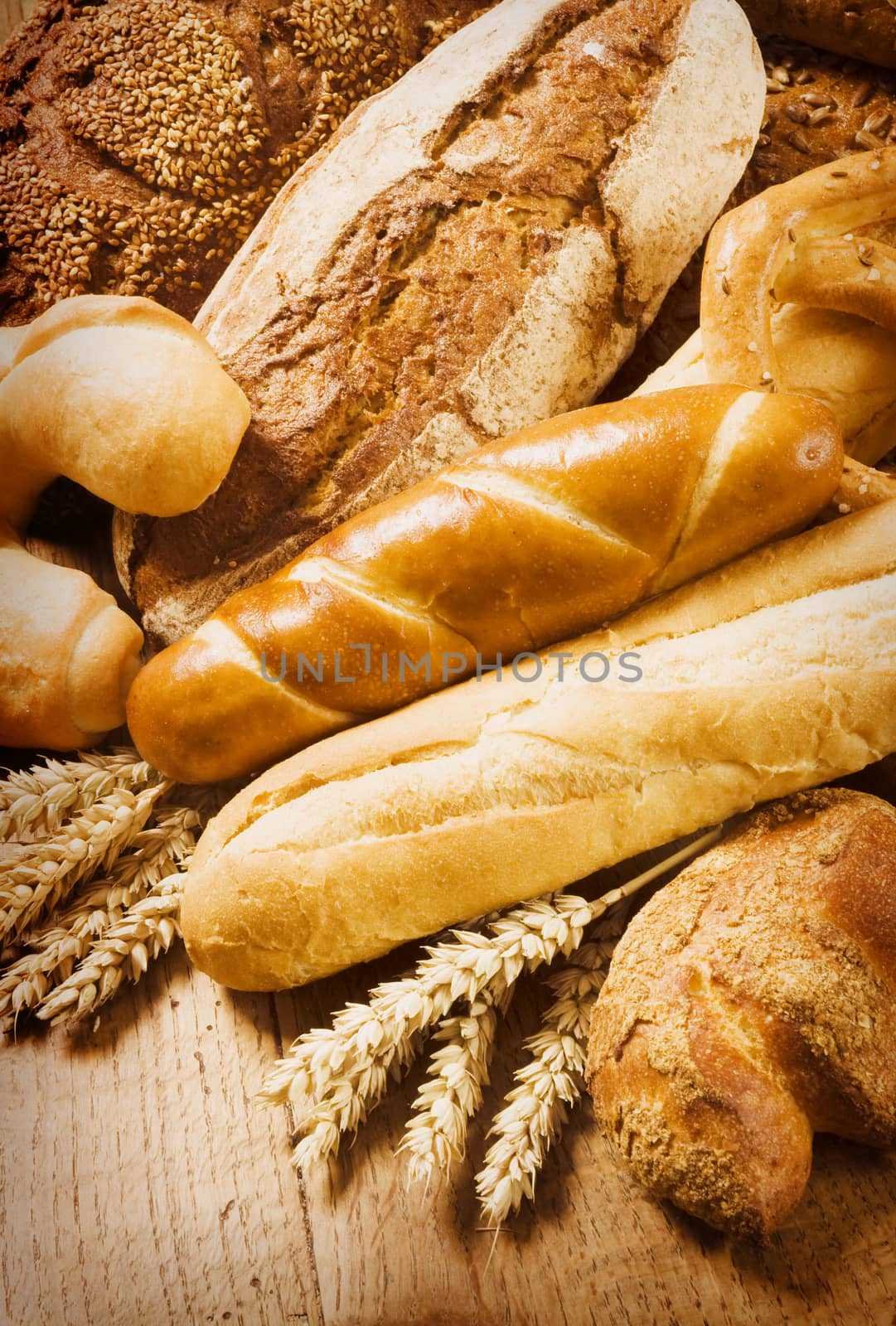 Variety of fresh bread  by Digifoodstock