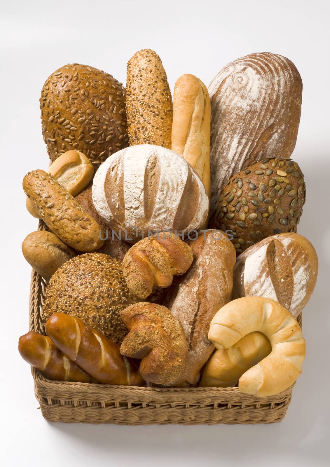 Variety of baked products in a basket