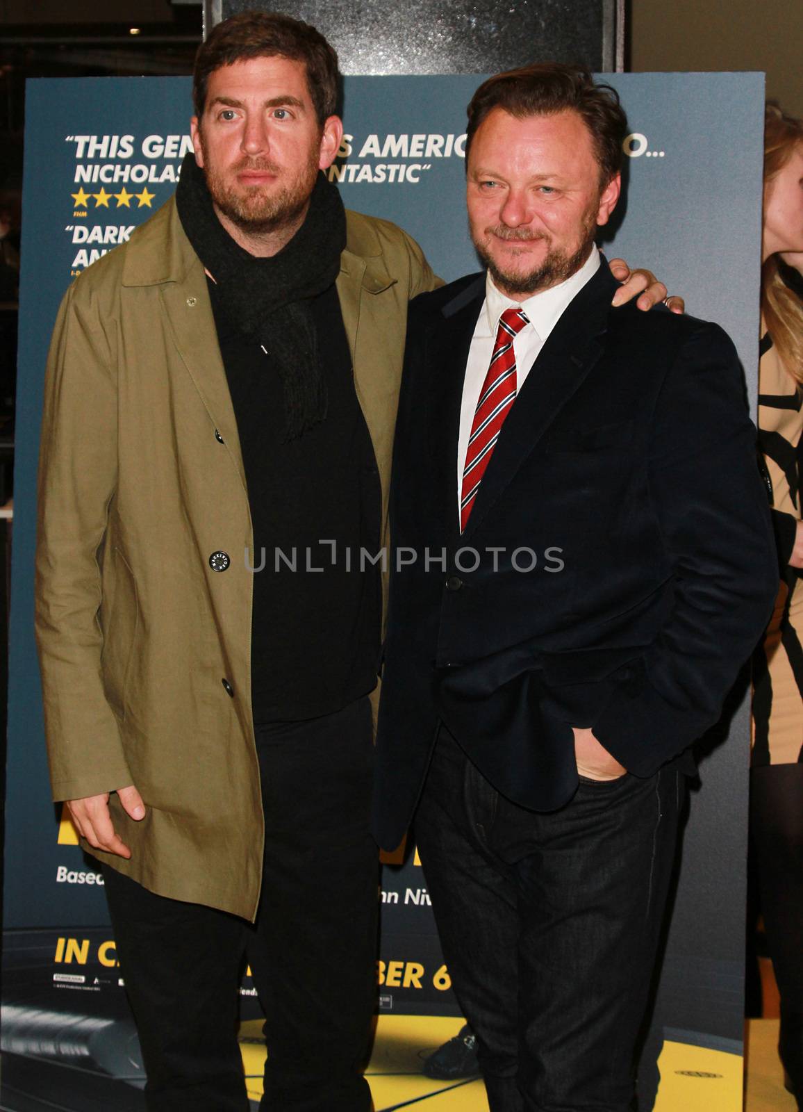 UK, London: John Niven, right, arrives at the Curzon Soho movie theater in London, UK for a screening of Kill Your Friends on October 27, 2015.