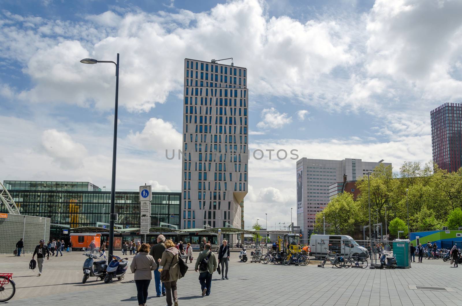 Rotterdam, Netherlands - May 9, 2015: People around Blaak Station in Rotterdam by siraanamwong