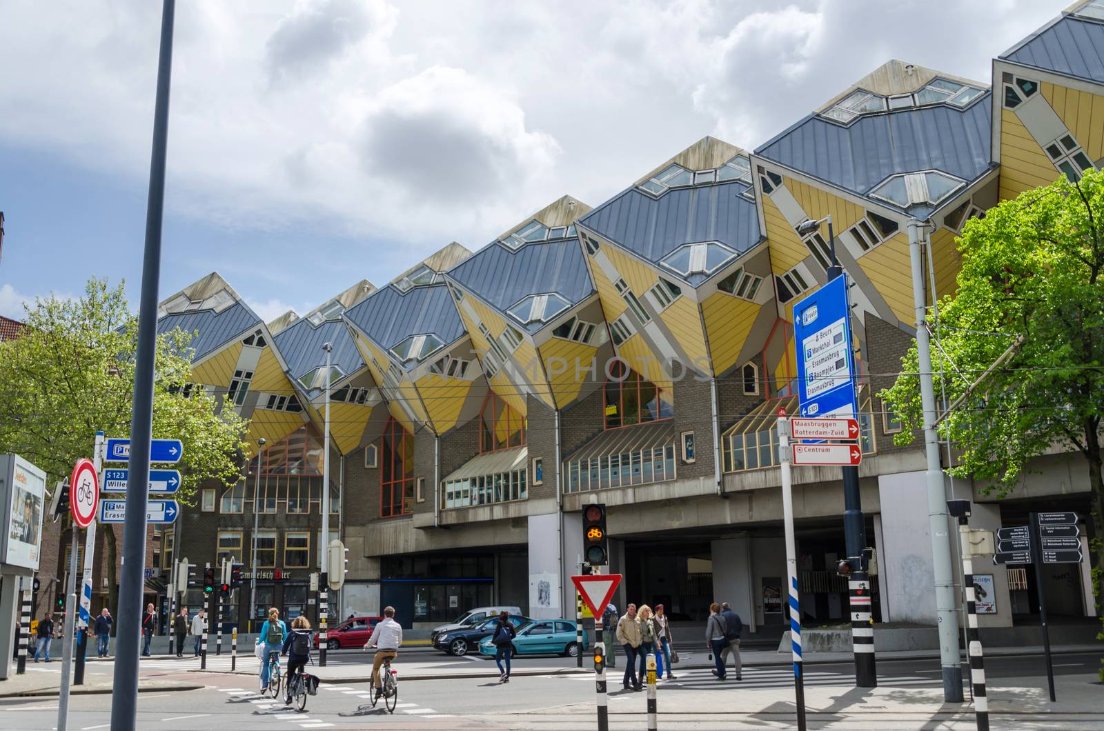 Rotterdam, Netherlands - May 9, 2015: Tourist visit Cube Houses in Rotterdam by siraanamwong