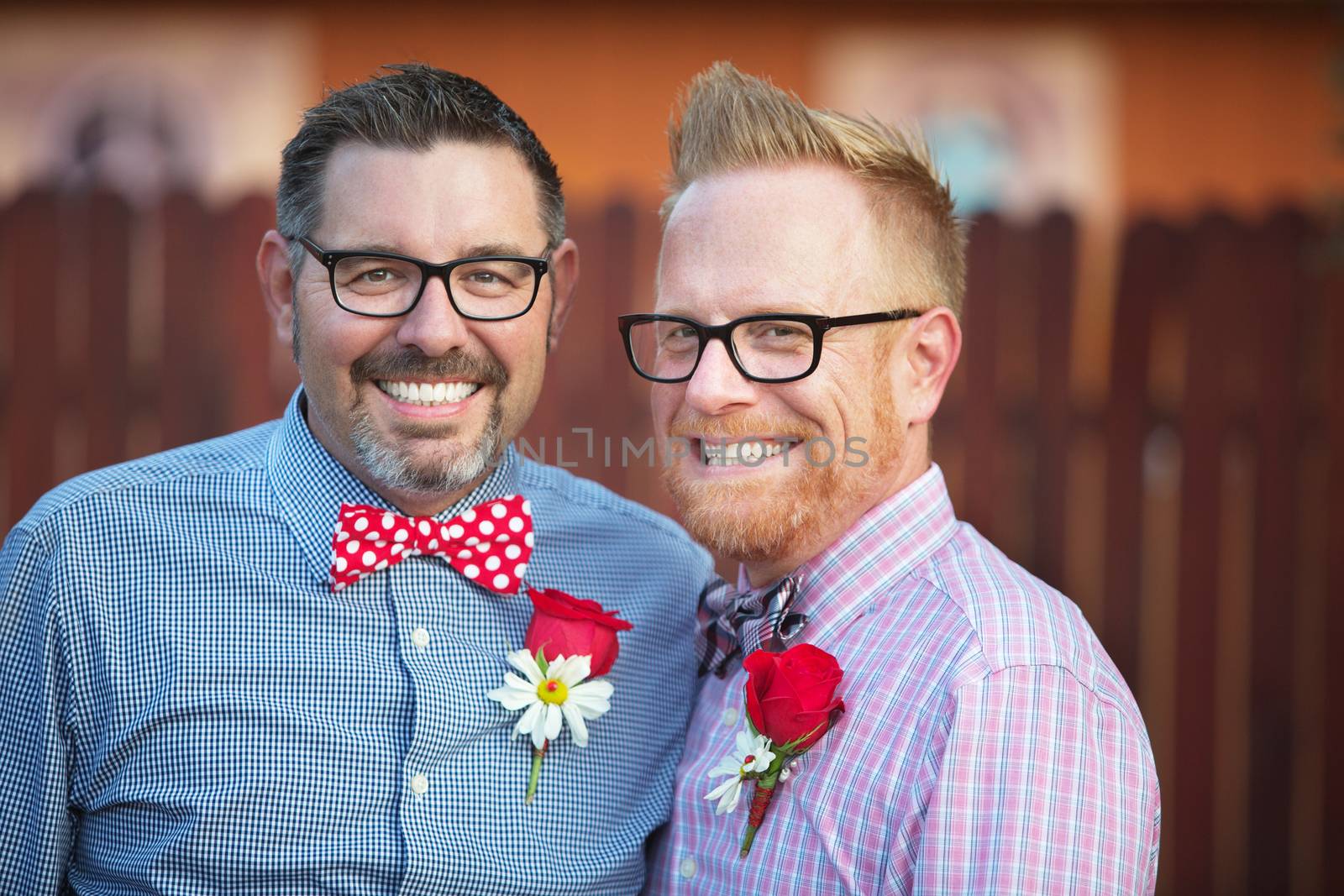 Handsome Smiling Gay Couple by Creatista
