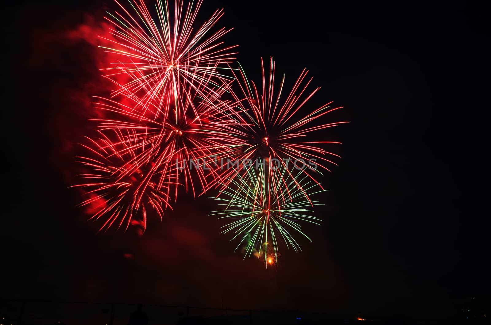 Very beautiful firework in to the sky of Pamplona/ Spain in celebrating