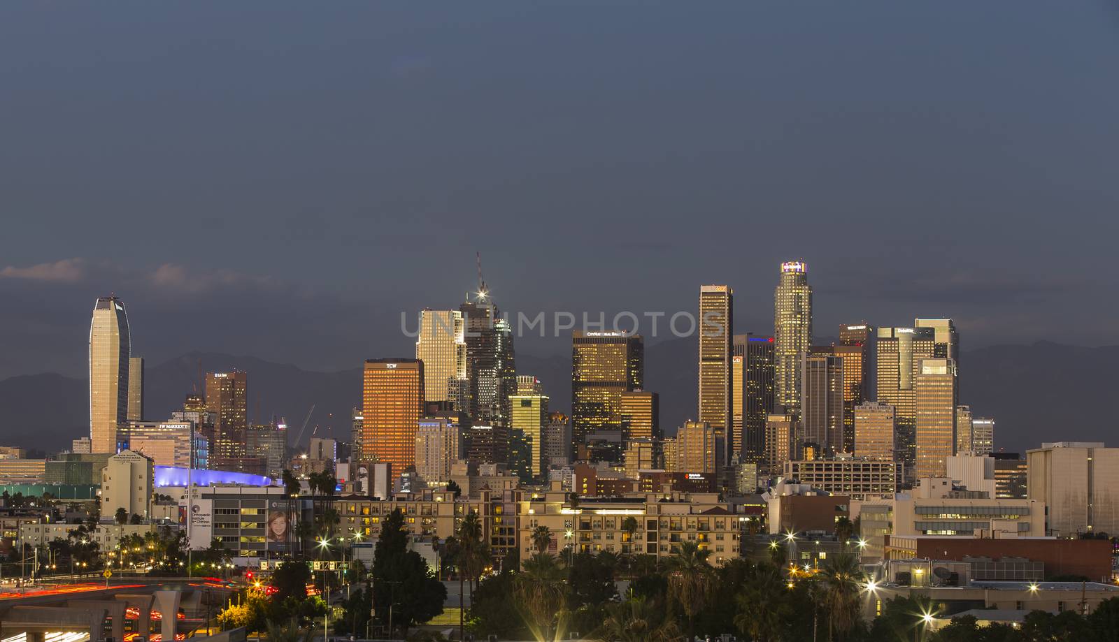 City of Los Angeles, California at dusk