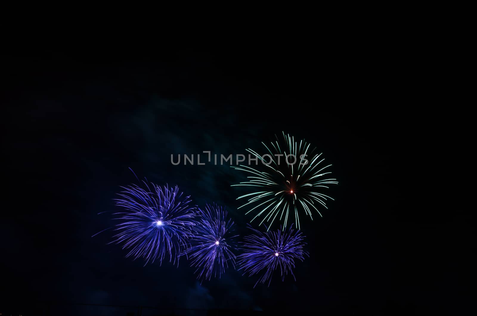 Very beautiful firework in to the sky of Pamplona/ Spain in celebrating