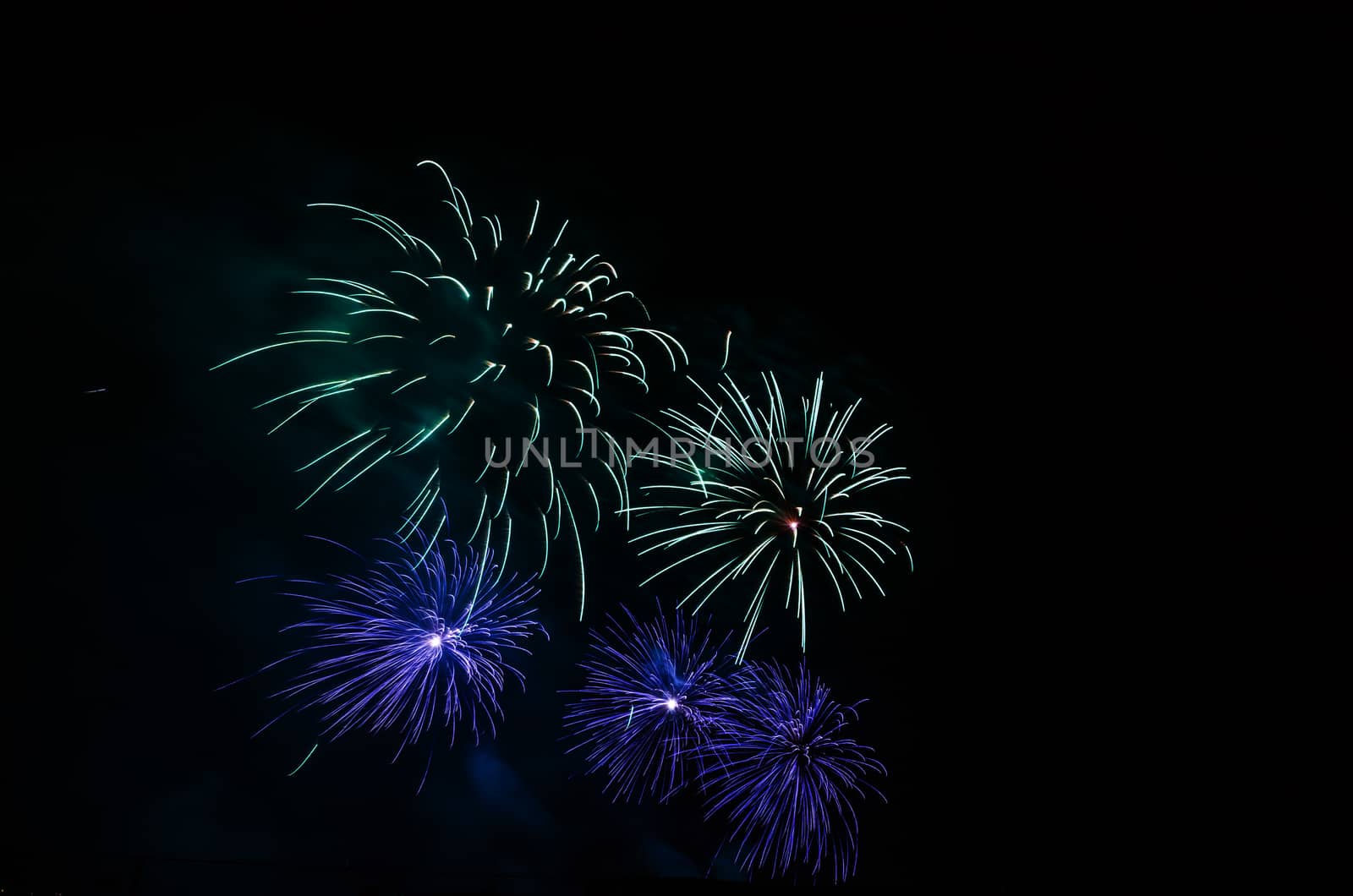 Very beautiful firework in to the sky of Pamplona/ Spain in celebrating